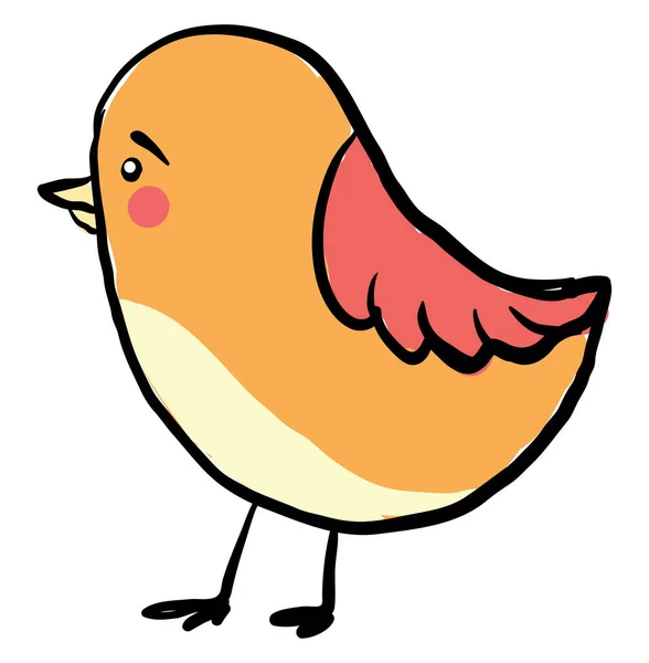 Sad Bird Illustration Vector White Background — Stock Vector