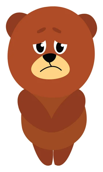 Smutný Malý Medvěd Ilustrace Vektor Bílém Pozadí — Stockový vektor