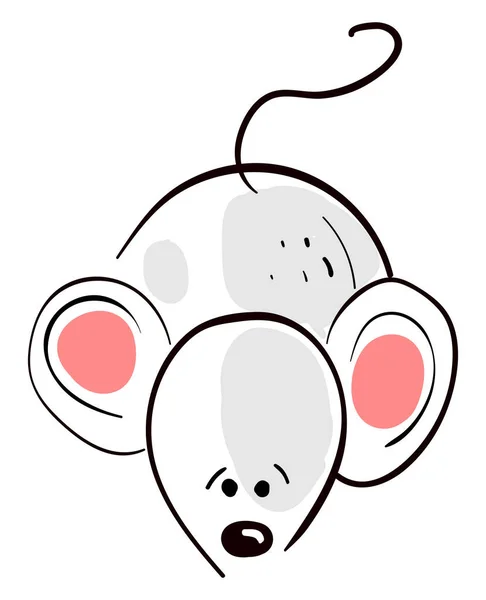 Sad Little Mouse Illustration Vector White Background — Stock Vector