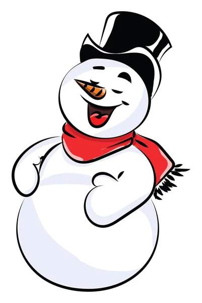 Happy Snowman Illustration Vector White Background — Stock Vector