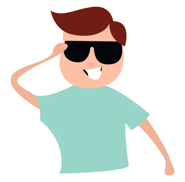 Mann Mit Sonnenbrille Illustration Vektor Auf Weißem Hintergrund — Stockvektor
