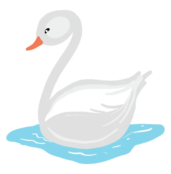 フラット白鳥 イラスト 白い背景のベクトル — ストックベクタ