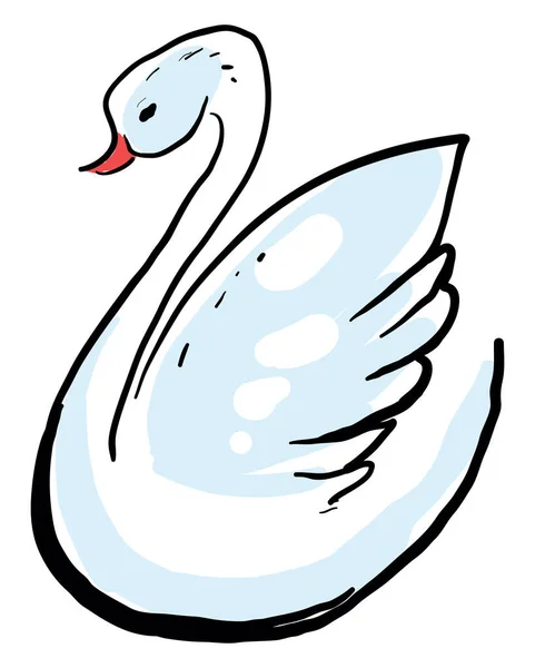 Swan Drawing Illustration Vector White Background — Stock Vector