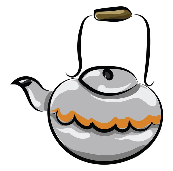 Teapot Rysunek Ilustracja Wektor Białym Tle — Wektor stockowy