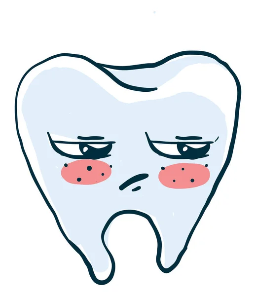 Δόντι Κακή Διάθεση Εικονογράφηση Διάνυσμα Λευκό Φόντο — Διανυσματικό Αρχείο