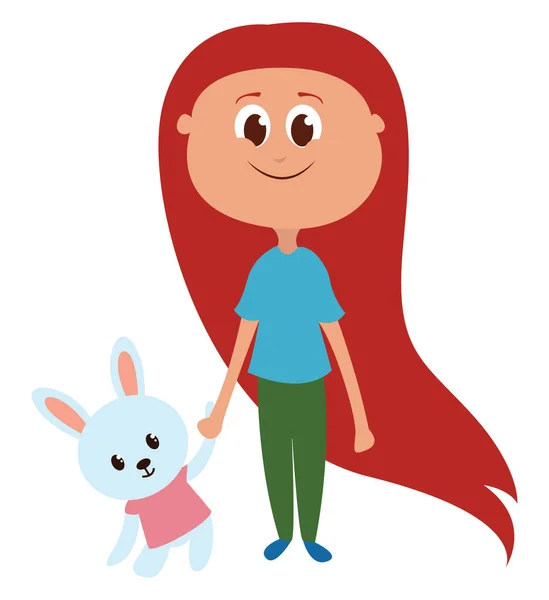 Toy Rabbit Illustration Vector White Background — Stock Vector