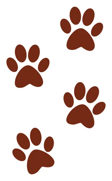 Animal Traces Illustration Vector White Background — Stock Vector