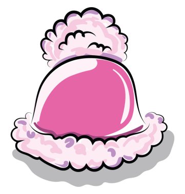Pembe kış şapkası, illüstrasyon, beyaz arkaplanda vektör.