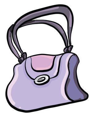 Mor çanta, illüstrasyon, beyaz arkaplanda vektör.