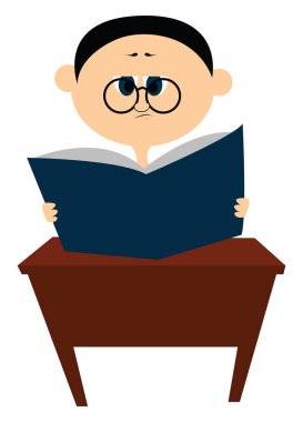 Öğrenci kitabı, illüstrasyon, beyaz arkaplan vektörü.