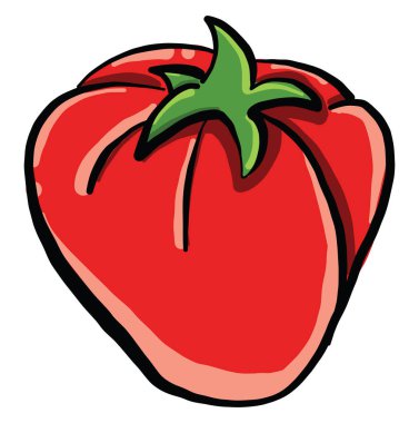 Kırmızı domates, illüstrasyon, beyaz arkaplanda vektör.