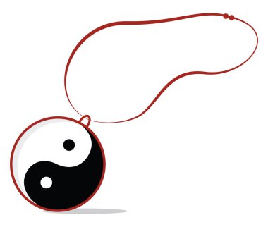Yin Yang tılsımı, illüstrasyon, beyaz arkaplan vektörü.