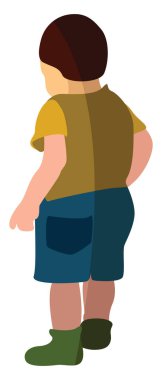 Bebek duruşu, illüstrasyon, beyaz arkaplan vektörü.