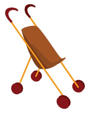 Bebek arabası, illüstrasyon, beyaz arkaplanda vektör.