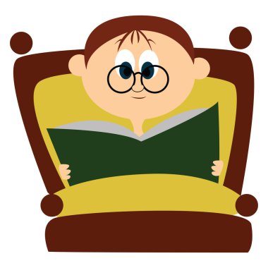 Uyku zamanı hikayesi, illüstrasyon, beyaz arkaplandaki vektör.