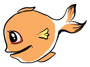 Yağ balığı, illüstrasyon, beyaz arkaplan vektörü.