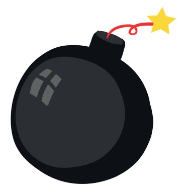 Düz bomba, illüstrasyon, beyaz arkaplanda vektör.