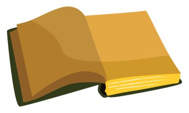 Açık kitap, illüstrasyon, beyaz arkaplan vektörü.