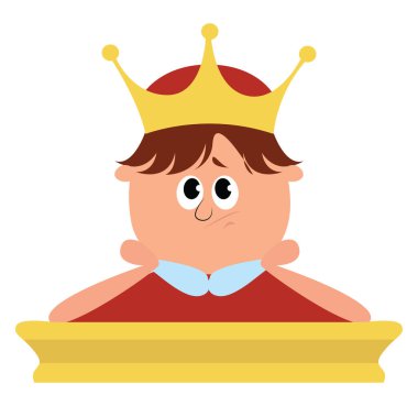 Sıkılmış prens, illüstrasyon, beyaz arka planda vektör.