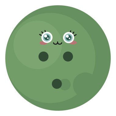 Yeşil bowling topu, illüstrasyon, beyaz arkaplanda vektör.