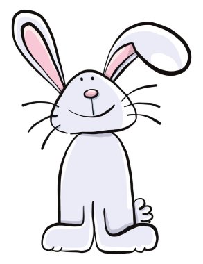 Beyaz tavşan, illüstrasyon, beyaz arka plan vektör.