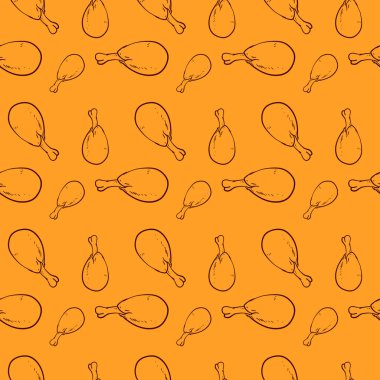 Tavuk bacağı deseni, illüstrasyon, beyaz arkaplanda vektör.