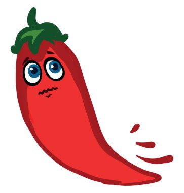 Korkak biber, illüstrasyon, beyaz arkaplandaki vektör.