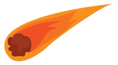 Uçan kuyruklu yıldız, illüstrasyon, beyaz arkaplan üzerindeki vektör.