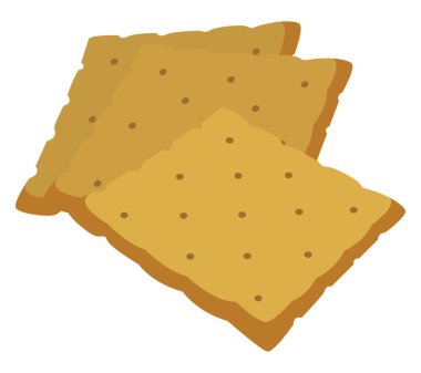 Beyaz arkaplanda tuz krakerleri, illüstrasyon, vektör.