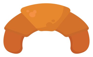 Taze kruvasan, illüstrasyon, beyaz arkaplanda vektör.