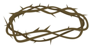 Dikenli taç, illüstrasyon, beyaz arkaplanda vektör.