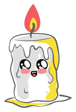 Sevimli mum, illüstrasyon, beyaz arka plan üzerinde vektör.