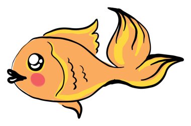 Altın balık, illüstrasyon, beyaz arkaplanda vektör.