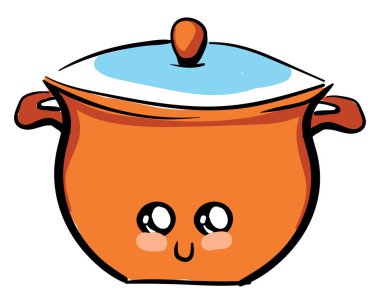 Turuncu yemek tepsisi, illüstrasyon, beyaz arkaplanda vektör.