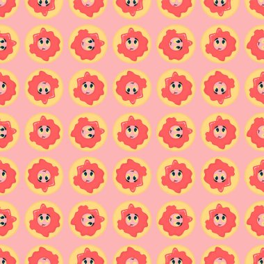 Tatlı çörek deseni, illüstrasyon, beyaz arkaplanda vektör.