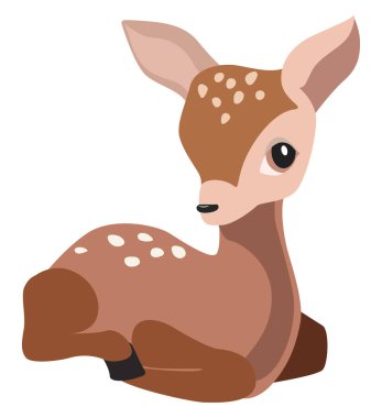 Küçük geyik, illüstrasyon, beyaz arkaplan vektörü.