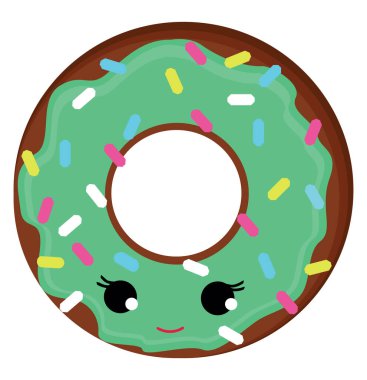 Yeşil çörek, illüstrasyon, beyaz arkaplanda vektör.