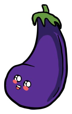 Tatlı patlıcan, illüstrasyon, beyaz arkaplanda vektör.