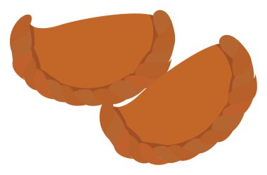 Beyaz zemin üzerinde Empanada gıda, illüstrasyon, vektör.