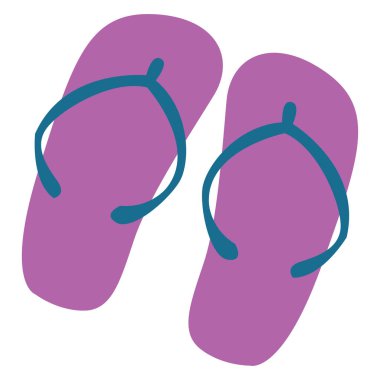 Pembe parmak arası terlikler, illüstrasyon, beyaz arkaplanda vektör.