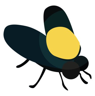 Uçan sinek, illüstrasyon, beyaz arkaplanda vektör.