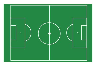 Futbol sahası, illüstrasyon, beyaz zemin üzerindeki vektör.