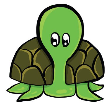 Yeşil kaplumbağa, illüstrasyon, beyaz arkaplanda vektör.