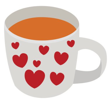 Bir fincan çay, illüstrasyon, beyaz arkaplanda vektör.