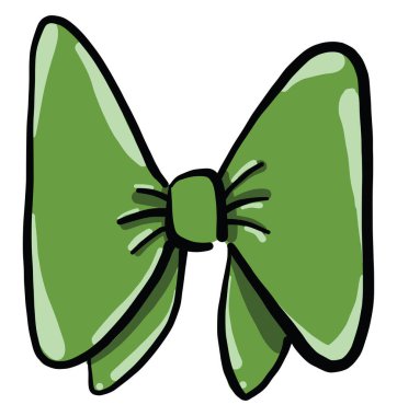 Yeşil yay, illüstrasyon, beyaz arkaplan vektörü.