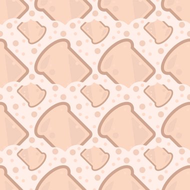 Beyaz arkaplanda tost deseni, illüstrasyon, vektör.