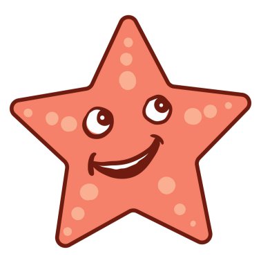 Mutlu denizyıldızı, illüstrasyon, beyaz arkaplanda vektör.