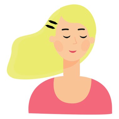 Sarışın kız, illüstrasyon, beyaz arka plan vektör.