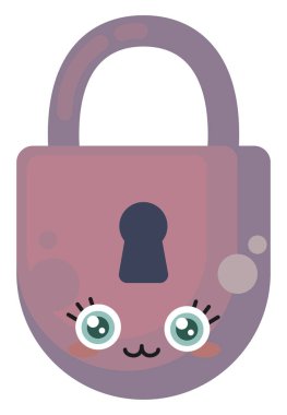 Şirin kilit, illüstrasyon, beyaz arkaplanda vektör.