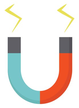 Beyaz arkaplanda mıknatıs, illüstrasyon, vektör.